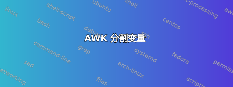 AWK 分割变量