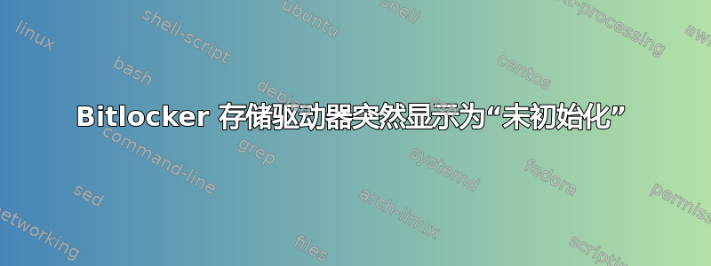 Bitlocker 存储驱动器突然显示为“未初始化”