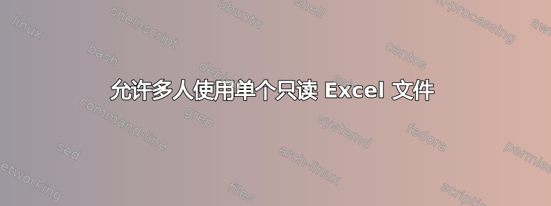 允许多人使用单个只读 Excel 文件