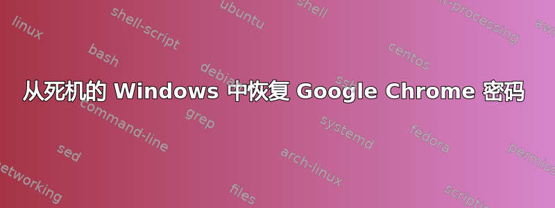 从死机的 Windows 中恢复 Google Chrome 密码