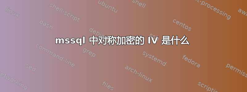 mssql 中对称加密的 IV 是什么