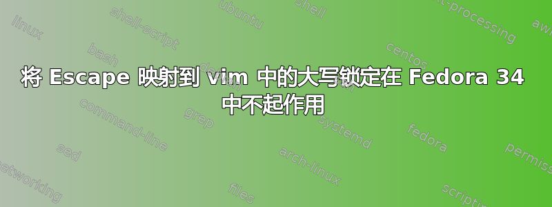 将 Escape 映射到 vim 中的大写锁定在 Fedora 34 中不起作用