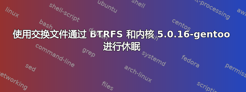 使用交换文件通过 BTRFS 和内核 5.0.16-gentoo 进行休眠