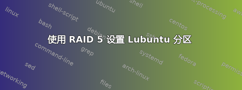 使用 RAID 5 设置 Lubuntu 分区