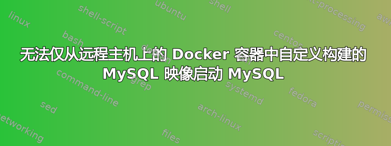 无法仅从远程主机上的 Docker 容器中自定义构建的 MySQL 映像启动 MySQL