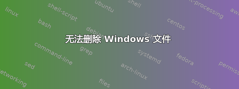 无法删除 Windows 文件