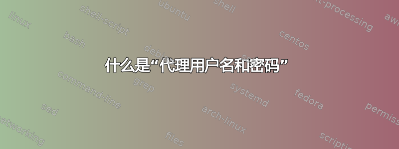 什么是“代理用户名和密码”