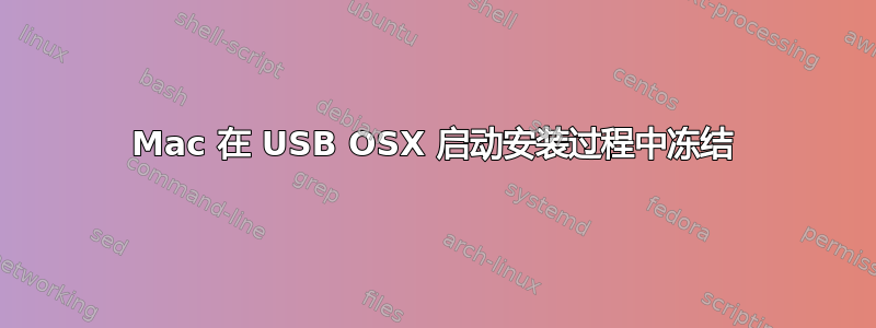 Mac 在 USB OSX 启动安装过程中冻结