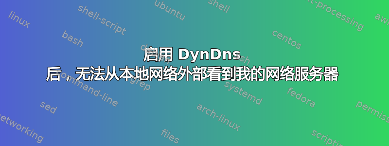 启用 DynDns 后，无法从本地网络外部看到我的网络服务器