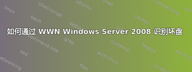 如何通过 WWN Windows Server 2008 识别坏盘