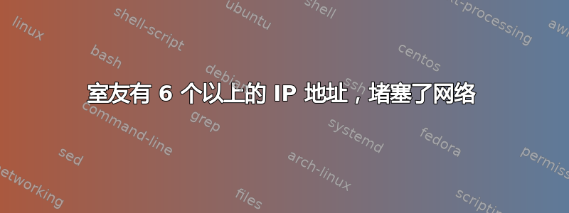 室友有 6 个以上的 IP 地址，堵塞了网络