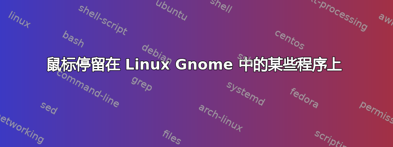 鼠标停留在 Linux Gnome 中的某些程序上