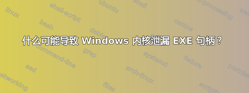 什么可能导致 Windows 内核泄漏 EXE 句柄？