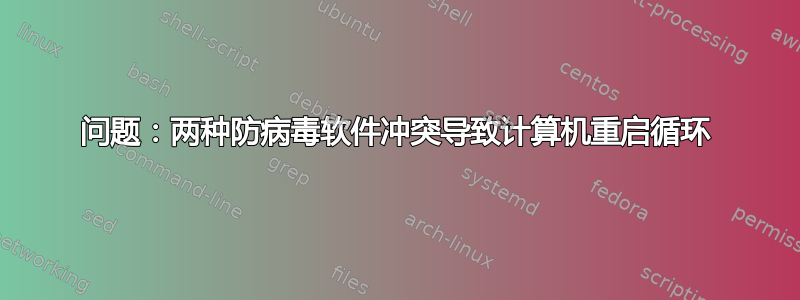 问题：两种防病毒软件冲突导致计算机重启循环