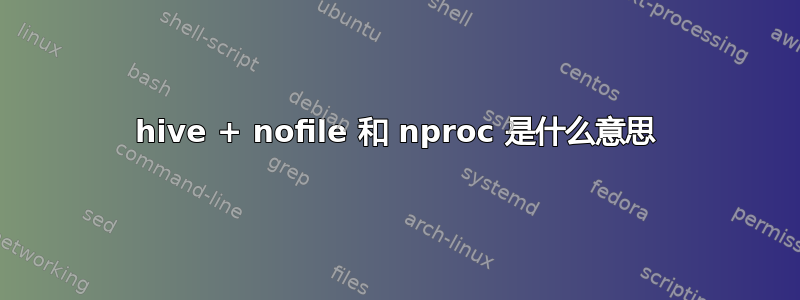 hive + nofile 和 nproc 是什么意思