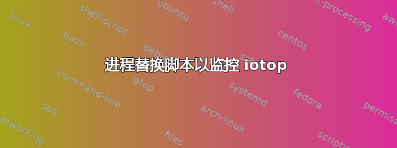 进程替换脚本以监控 iotop