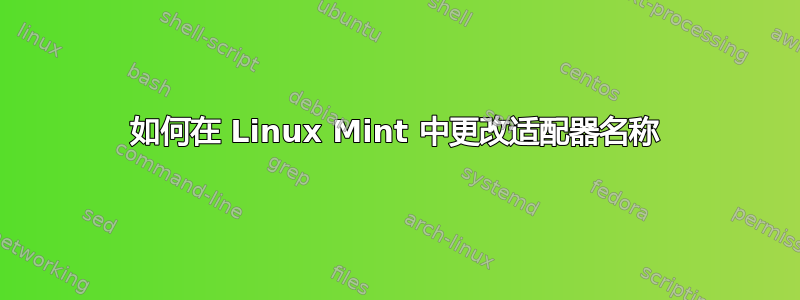 如何在 Linux Mint 中更改适配器名称