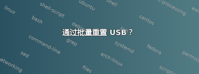 通过批量重置 USB？