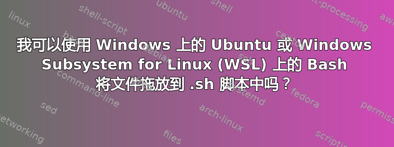 我可以使用 Windows 上的 Ubuntu 或 Windows Subsystem for Linux (WSL) 上的 Bash 将文件拖放到 .sh 脚本中吗？