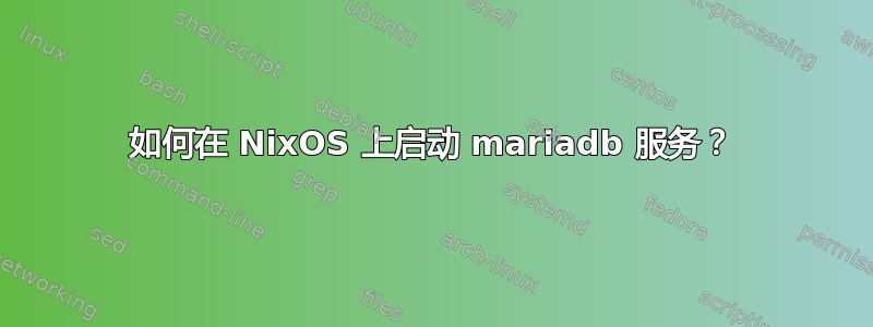 如何在 NixOS 上启动 mariadb 服务？