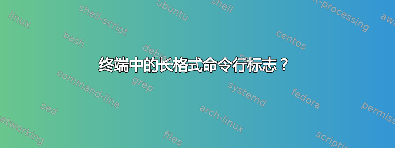 终端中的长格式命令行标志？