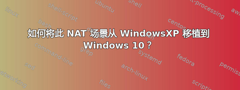 如何将此 NAT 场景从 WindowsXP 移植到 Windows 10？