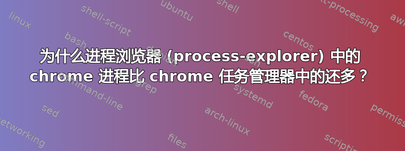 为什么进程浏览器 (process-explorer) 中的 chrome 进程比 chrome 任务管理器中的还多？