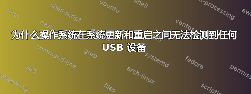 为什么操作系统在系统更新和重启之间无法检测到任何 USB 设备