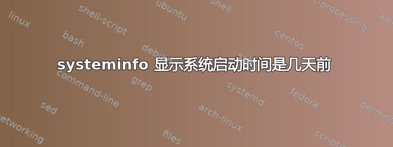 systeminfo 显示系统启动时间是几天前