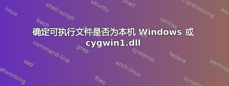 确定可执行文件是否为本机 Windows 或 cygwin1.dll