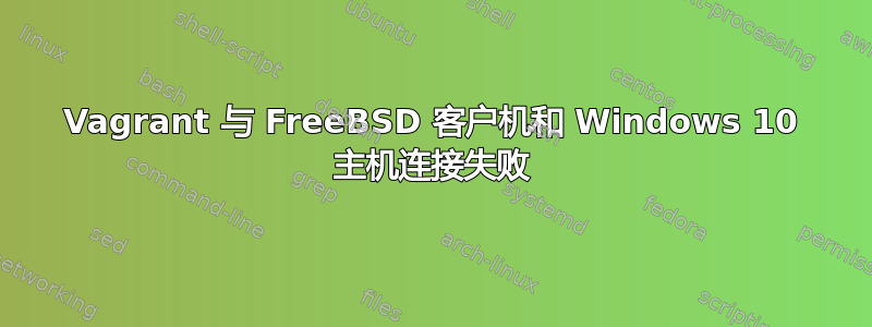 Vagrant 与 FreeBSD 客户机和 Windows 10 主机连接失败