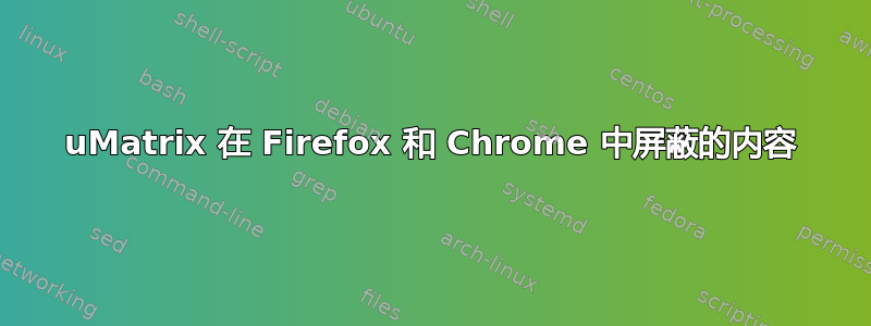 uMatrix 在 Firefox 和 Chrome 中屏蔽的内容