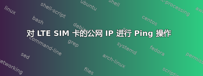 对 LTE SIM 卡的公网 IP 进行 Ping 操作 