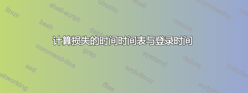 计算损失的时间时间表与登录时间