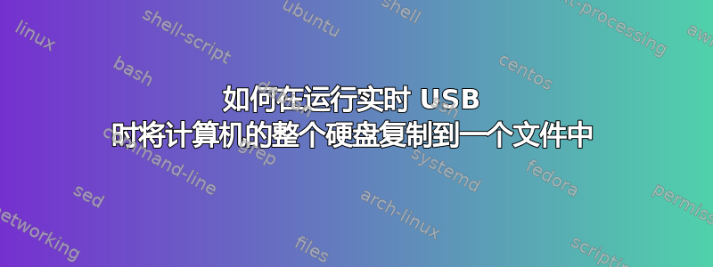 如何在运行实时 USB 时将计算机的整个硬盘复制到一个文件中