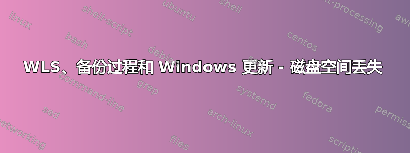 WLS、备份过程和 Windows 更新 - 磁盘空间丢失