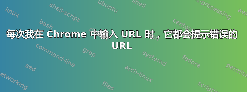 每次我在 Chrome 中输入 URL 时，它都会提示错误的 URL