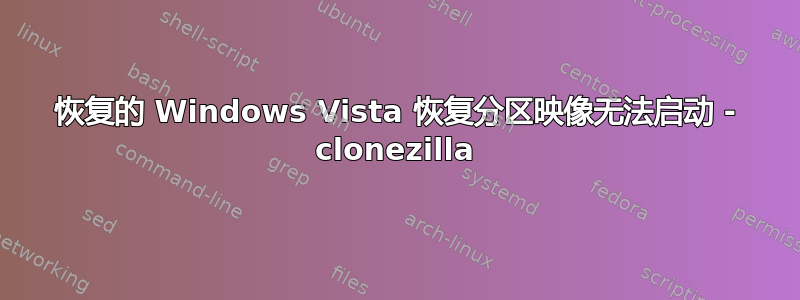 恢复的 Windows Vista 恢复分区映像无法启动 - clonezilla