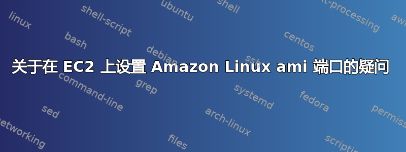 关于在 EC2 上设置 Amazon Linux ami 端口的疑问