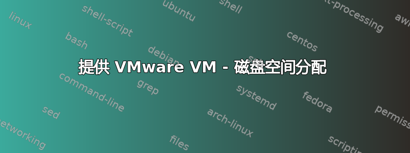 提供 VMware VM - 磁盘空间分配