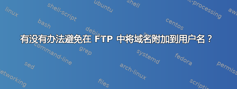 有没有办法避免在 FTP 中将域名附加到用户名？