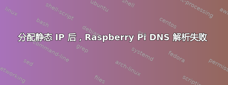 分配静态 IP 后，Raspberry Pi DNS 解析失败