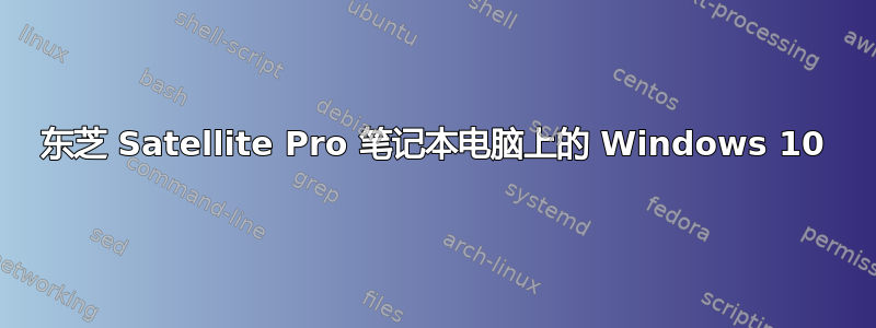 东芝 Satellite Pro 笔记本电脑上的 Windows 10