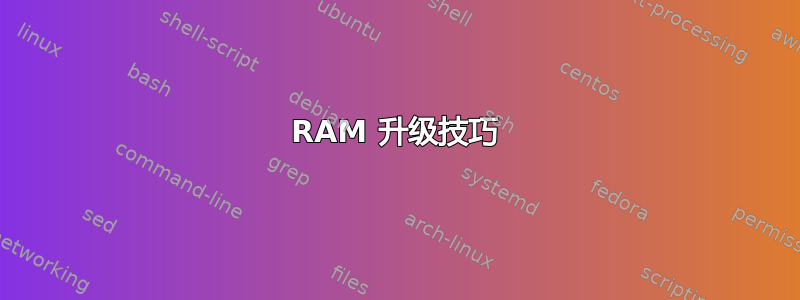 RAM 升级技巧