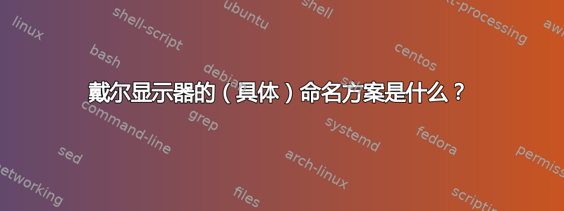 戴尔显示器的（具体）命名方案是什么？