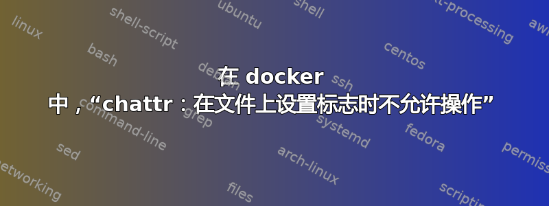 在 docker 中，“chattr：在文件上设置标志时不允许操作”