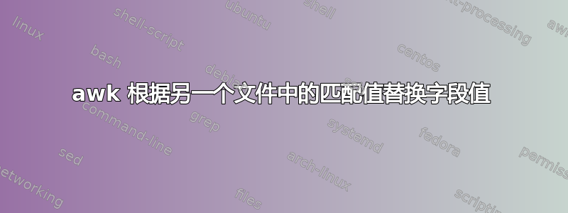 awk 根据另一个文件中的匹配值替换字段值