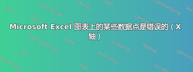 Microsoft Excel 图表上的某些数据点是错误的（X 轴）