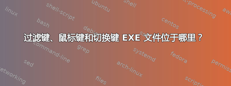 过滤键、鼠标键和切换键 EXE 文件位于哪里？