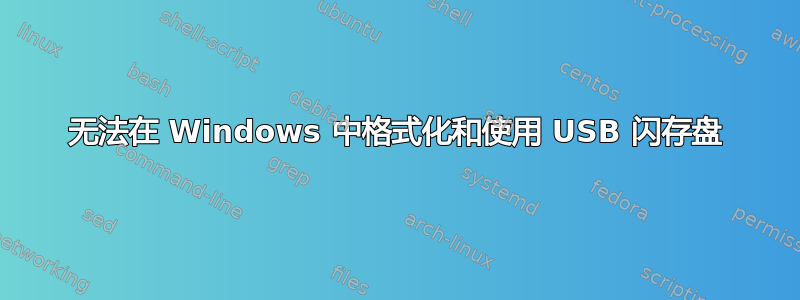 无法在 Windows 中格式化和使用 USB 闪存盘